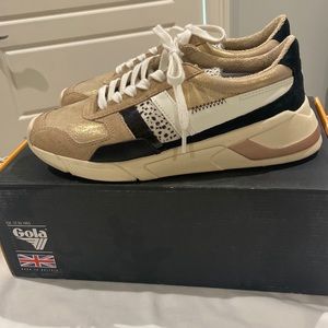 Gola Eclipse Mode Sneakers Gold/Cheetah/Multi Size 7